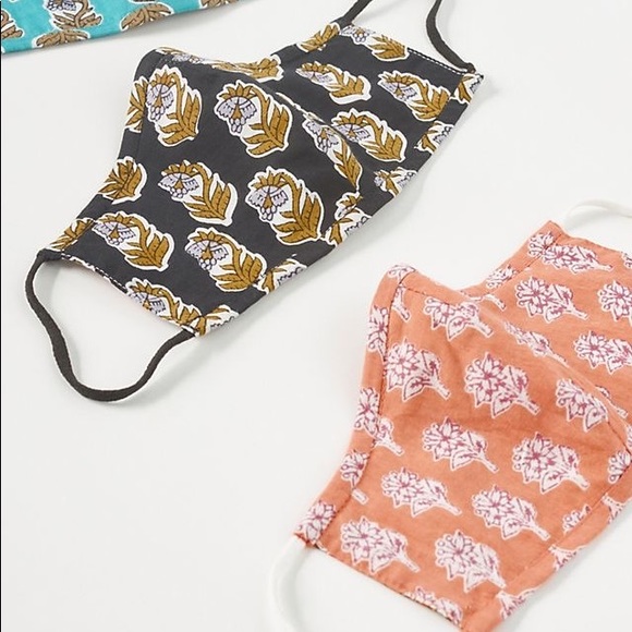 NWT Anthropologie Reversible Face Masks 3 Pack - Picture 2 of 5